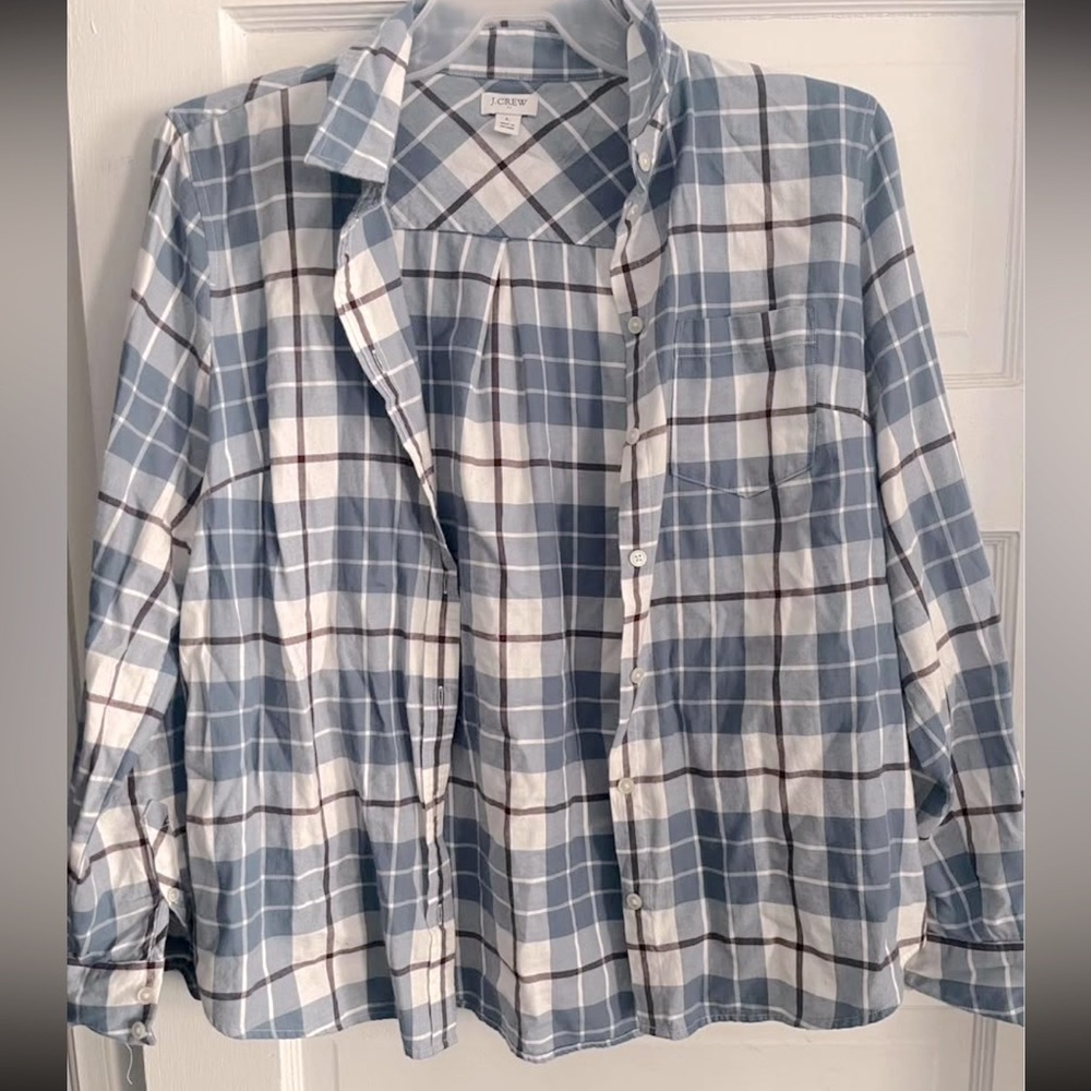 J. Crew Factory light blue, size large ladies flannel